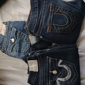 True Religion skinny jeans x3 size 24 and 25